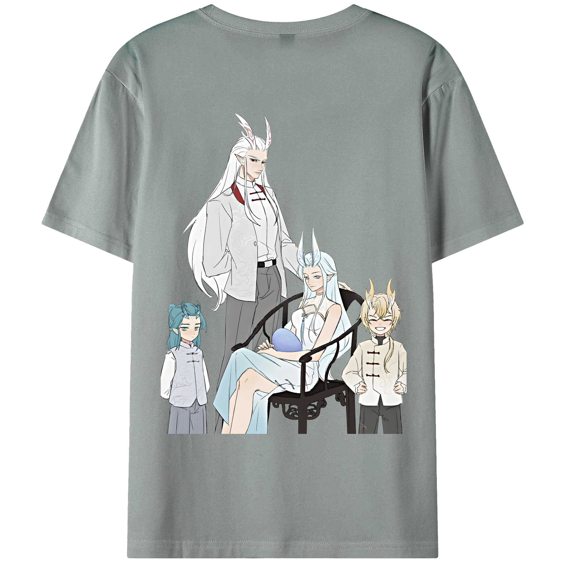 （画像用） Ne Zha 2 ナタ 魔童の大暴れ 綿100％ メンズ半袖Tシャツ（バックプリント） 通気性